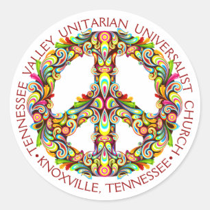 Sticker Rond TVUUC, Beau symbole de paix