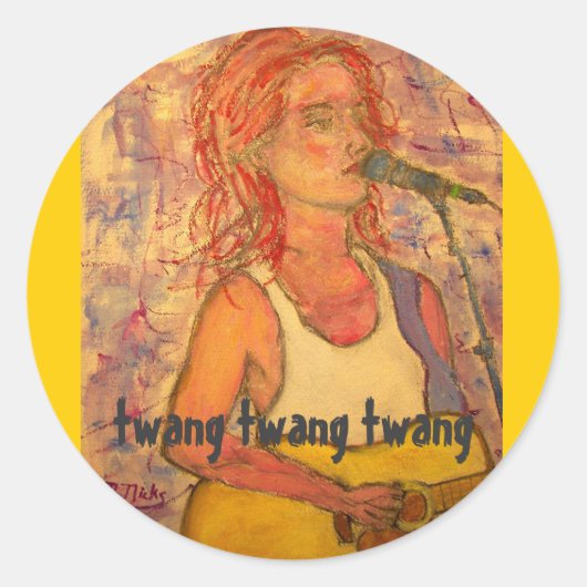 Sticker Rond twang twang twang (Devant)