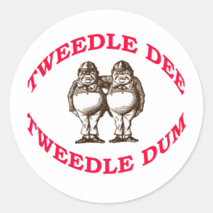 Sticker Rond Tweedle Dee & Tweedle Dum