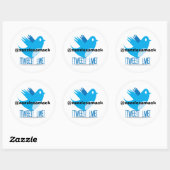 Sticker Rond Tweetez-moi à votre adresse Tweet (Feuille)