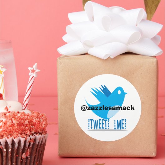 Sticker Rond Tweetez-moi à votre adresse Tweet (Fête)