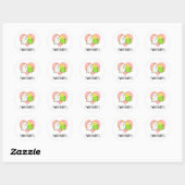 Sticker Rond Tweethearts Funny Inséparables Pun (Feuille)