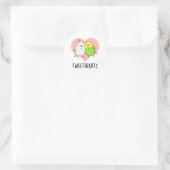 Sticker Rond Tweethearts Funny Inséparables Pun (Sac)