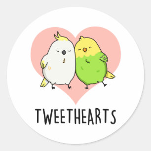 Sticker Rond Tweethearts Funny Inséparables Pun