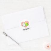 Sticker Rond Tweethearts Funny Inséparables Pun (Enveloppe)