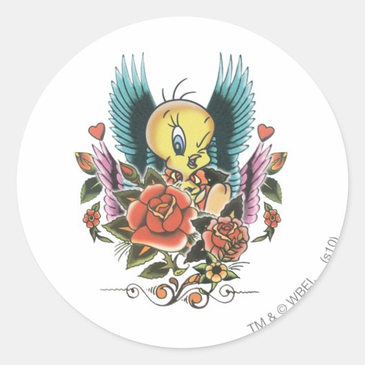 Sticker Rond TWEETY™ Ailes Bleues (Devant)