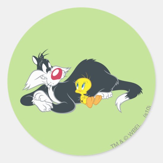 Sticker Rond TWEETY™ en pose d'action 14 (Devant)