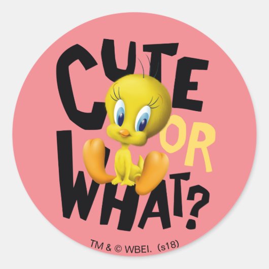 Sticker Rond TWEETY™ - Mignon ou quoi ? (Devant)
