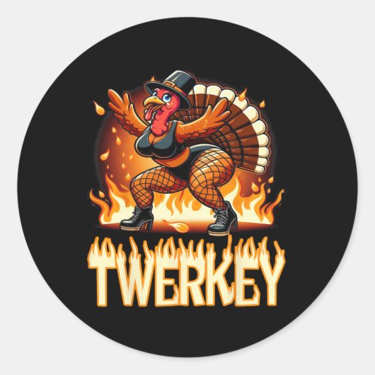 Sticker Rond Twerkey Squad Twerner Danser Danseuse Drôle Turqui (Devant)