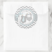 Sticker Rond Twin Boys Cravate Bow Cravate Chevron Imprimer Bab (Sac)