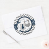 Sticker Rond Twin Boys Cravate Bow Cravate Chevron Imprimer Bab (Enveloppe)