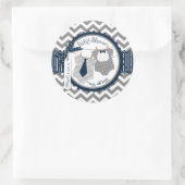 Sticker Rond Twin Boys Cravate Bow Cravate Chevron Imprimer Bab (Sac)