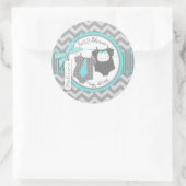 Sticker Rond Twin Boys Cravate Bow Cravate Chevron Imprimer Bab (Sac)