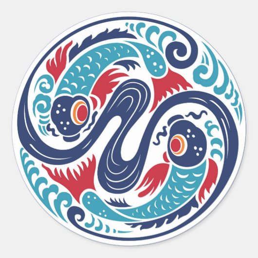 Sticker Rond Twin Fish (Devant)