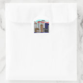 Sticker Rond Twin Towers "Nous n'oublierons jamais" NY (Sac)