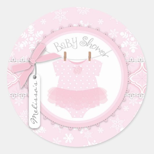 Sticker Rond Twin Tutu Polka Dot Jumper & Winter Snowflake (Devant)