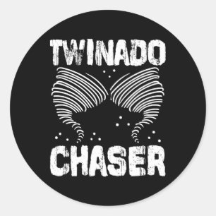 Sticker Rond Twinado Chaser Drôle Maman Papa Twin Parents