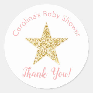 Sticker Rond Twinkle Little Star Baby Girl Douche Merci