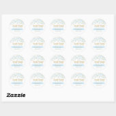 Sticker Rond Twinkle Little Star Baby shower Bleu & Or (Feuille)