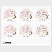 Sticker Rond Twinkle Little Star Baby shower rose (Feuille)