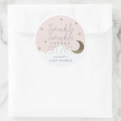 Sticker Rond Twinkle Little Star Baby shower rose (Sac)