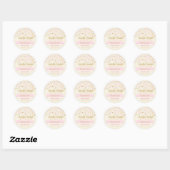 Sticker Rond Twinkle Little Star Baby shower Rose Gold Creme (Feuille)