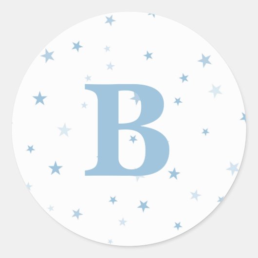 Sticker Rond Twinkle Little Star Blue Baby Boy (Devant)