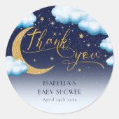 Sticker Rond Twinkle Little Star Boy Baby shower Merci (Devant)
