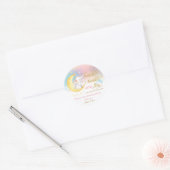 Sticker Rond Twinkle Little Star Elephant rose Faveur Merci (Enveloppe)