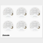Sticker Rond Twinkle Little Star Gris Baby shower (Feuille)