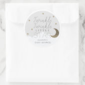 Sticker Rond Twinkle Little Star Gris Baby shower (Sac)