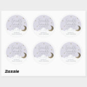 Sticker Rond Twinkle Little Star Lilac Baby shower (Feuille)