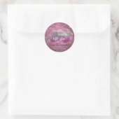Sticker Rond Twinkle Little Star | Merci d'argent rose Mauve (Sac)