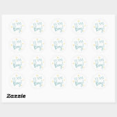 Sticker Rond Twinkle Little Star Team Boy Blue Gender Reveal (Feuille)