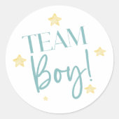 Sticker Rond Twinkle Little Star Team Boy Blue Gender Reveal (Devant)