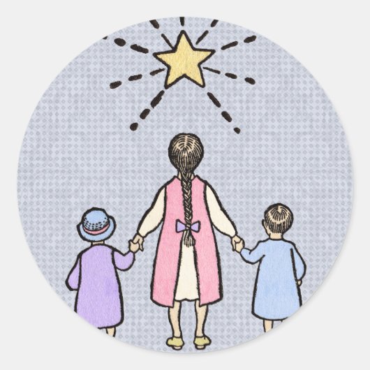 Sticker Rond Twinkle Little Star Vintage Nursery Rhyme (Devant)