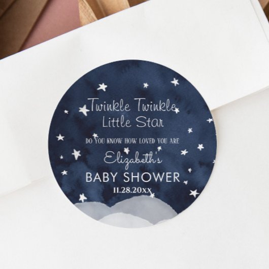 Sticker Rond Twinkle Little Star Whimsical Baby shower