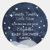 Sticker Rond Twinkle Little Star Whimsical Baby shower (Devant)