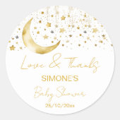 Sticker Rond Twinkle scintille petit baby shower étoile en fave (Devant)