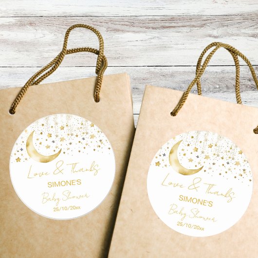 Sticker Rond Twinkle scintille petit baby shower étoile en fave