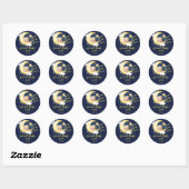 Sticker Rond Twinkle scintille petit baby shower étoile en pelu (Feuille)