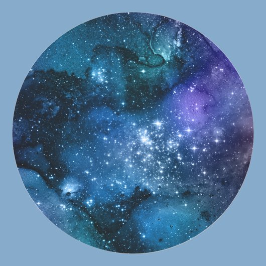 Sticker Rond Twinkle Stars In Night Sky, do-it-yourself Text Ar
