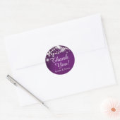 Sticker Rond Twinkle String Lights Merci violet (Enveloppe)
