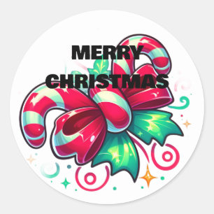 Sticker Rond Twinkle Tied: Joie de la Canne de Bonbon