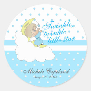 Sticker Rond Twinkle, Twinkle Little Star - Baby Boy
