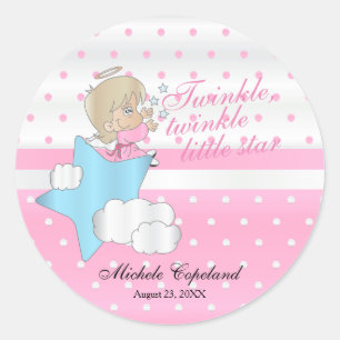 Sticker Rond Twinkle, Twinkle Little Star - Baby Girl