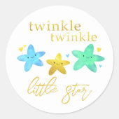 Sticker Rond Twinkle Twinkle Little Star Baby shower Enveloppe (Devant)