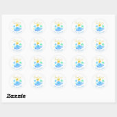 Sticker Rond Twinkle Twinkle Little Star Baby shower Merci (Feuille)