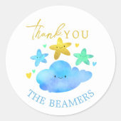 Sticker Rond Twinkle Twinkle Little Star Baby shower Merci (Devant)