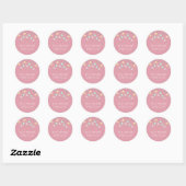 Sticker Rond Twinkle Twinkle Little Star Baby shower rose (Feuille)